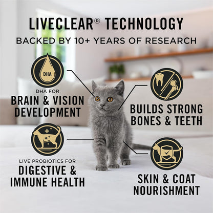 Purina Pro Plan Liveclear Dry Cat Food for Kittens Cat Allergen Reducer Chicken and Rice Formula - 5.5 Lb. Bag