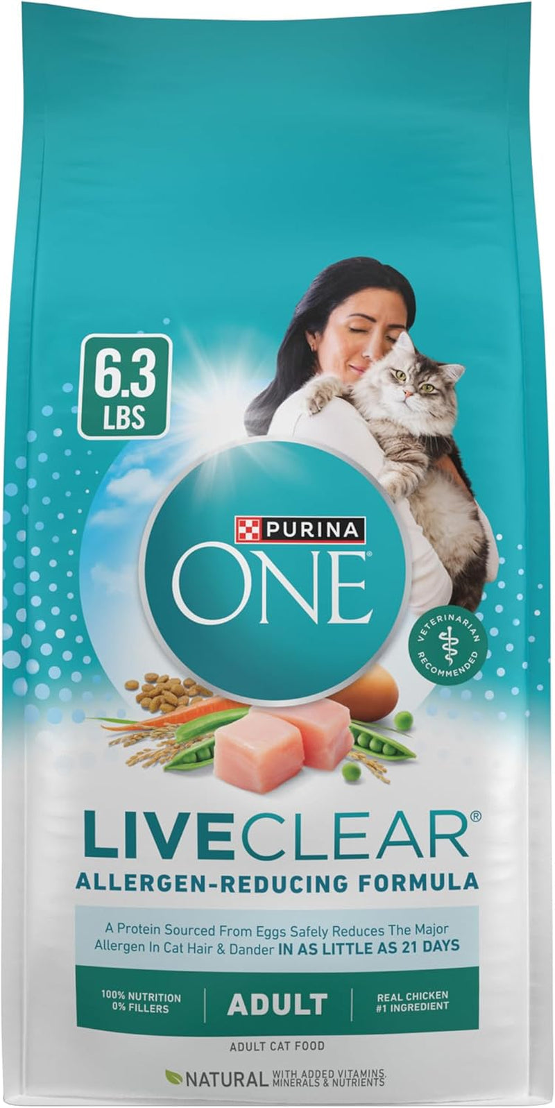 Liveclear Allergen-Reducing Cat Food Dry Formula with Real Chicken as the Number One Ingredient - 6.3 Lb. Bag